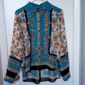 INC International Concepts Women's Medium Semi-sheer Blouse